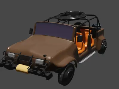 Military Jeep Car willy Free low-poly 3D model