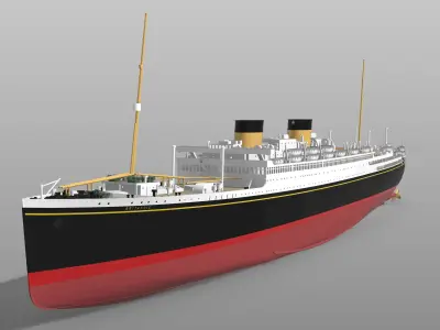 MV BRITANNIC 1930 last White Star liner in service 1-600 version 3D print model
