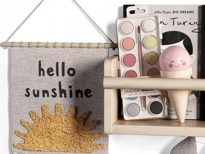 M Animal Head Shelf  Plush Toy and Wall Decor kids 08 3D model