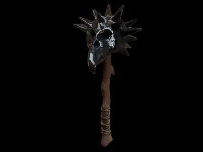 3D Bird Skull Mace model Low-poly 3D model
