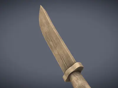 Wooden Knife Low-poly 3D model