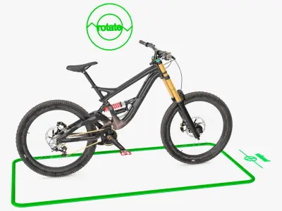 Mountain Bike with Full Suspension Rigged 3D model