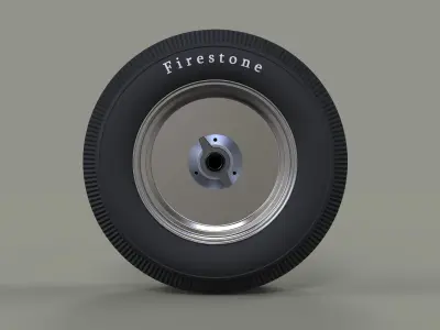 Wheel from old school Formula One 3D model