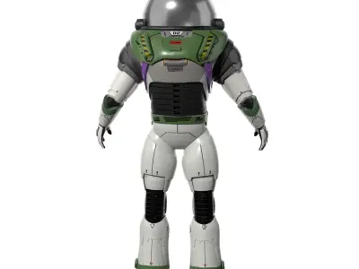3D Model of Buzz Lightyear Textured Rigged Animated 360 3D model