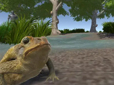 PBR Toad Animated Low-poly 3D model