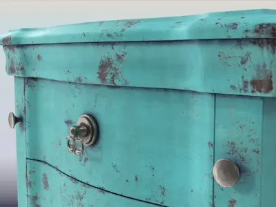 Vintage Blue Dresser 3D model