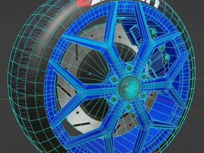 SSR Sport Wheel Low-poly 3D model