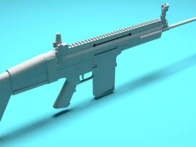 SCAR-L air rifle Low-poly 3D model