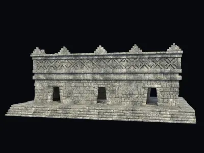 BUILDING AZTEC MAYAN INCA STONE HOUSE TEMPLE COLLECTION Low-poly 3D model