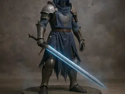 Knight Runebound Shadow Knight Printable RPG Miniature 3D print model