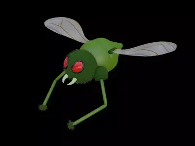 Alien Soldier Mosquito Low-poly 3D model