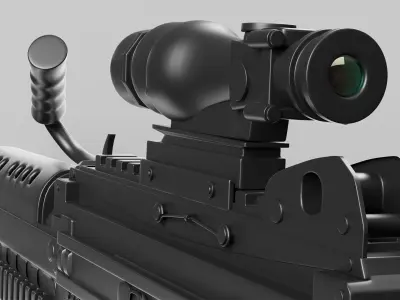 Gun 3d model assault rifle with scope 3D model
