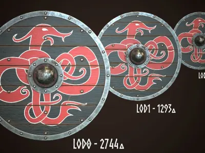 Viking Shield 26 Low-poly 3D model