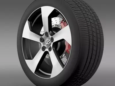 Volkswagen Golf GTI wheel 3D model