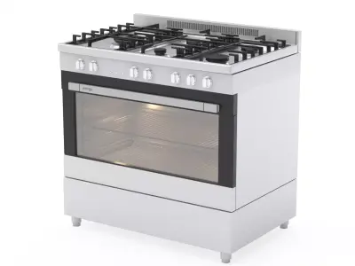 Omega 90 cm 9 Function Free Standing Oven 3D model