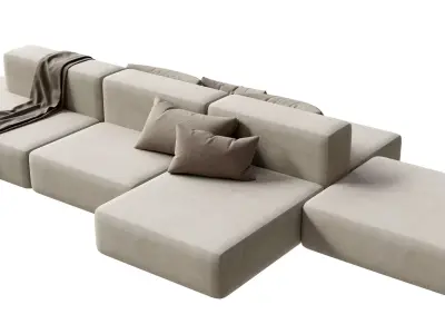 Modular Sofa - Realistic Modern Sofa - Furniture - Minimalist 3D model