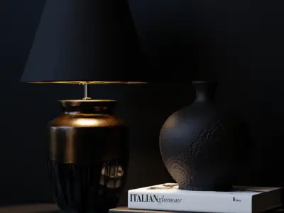  Eno Ceramic Skaro Golden Petrol Shade Lamp Model, Brown 