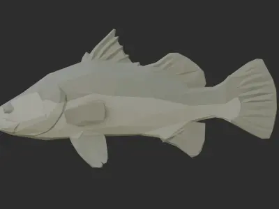 Low Poly Barramundi Low-poly 3D model