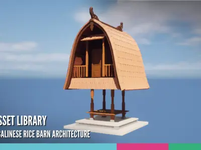 Jineng Balinese Rice Barn Architecture 3D model