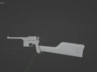 Mauser C96 Low-poly 3D model