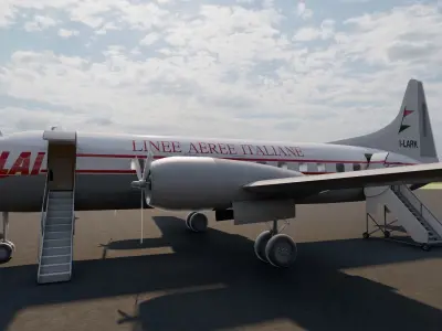 LAI DC 3 DC 6B Vickers 1 Convair 340 with interior  3D model