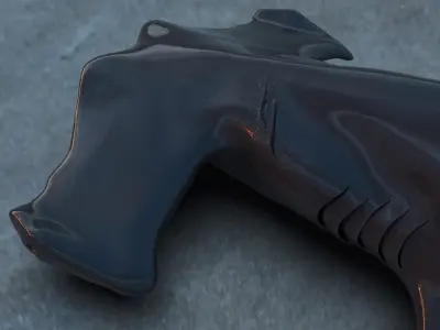 Realistic Hammerhead Shark 3D Model - High Poly and Low Poly  Low-poly 3D model