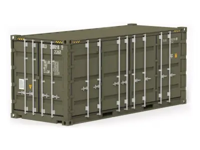 20 ft Military Containers Green Colour 3D model