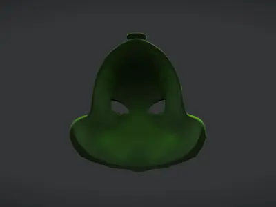 Grinch-Inspired 3D Mask Model Low-poly 3D model