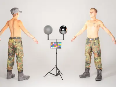  Soldier in Bundeswehr Uniform with props 21 Low-poly 3D model