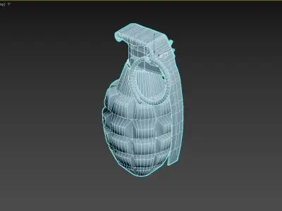 3D wireframe model of a hand grenade Low-poly 3D model