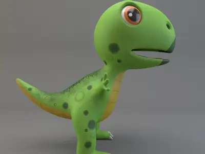 Cartoon Dinosaur Low-poly 3D model