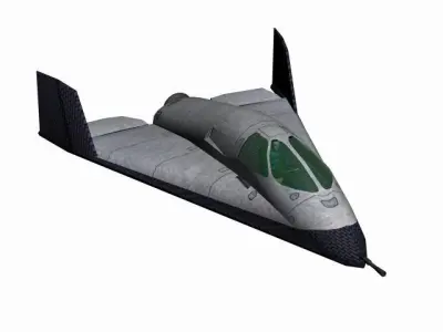Vega Interceptor Interplanetary aircraft Low-poly 3D model