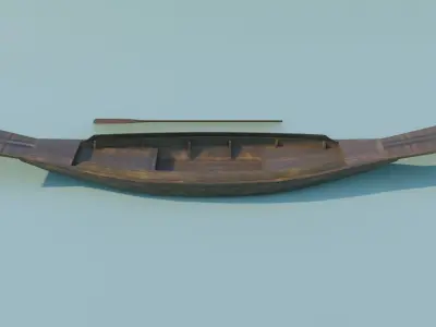 Thai-Boat-Sampan canoe 3D model