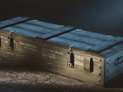 Ammo crate with shell 3D model