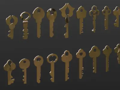 Keys Pack 3D Model Low-poly 3D model