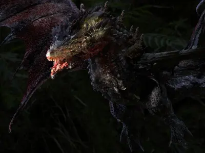 Dragon Battle scarred 3D model