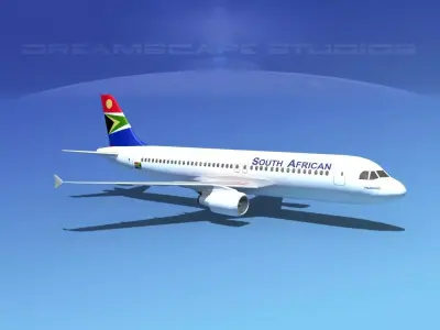 Airbus A320 LP South African Low-poly 3D model