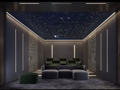 Luxury Home Cinema Interior Villa Theater 3Ds Max FBX 3D model