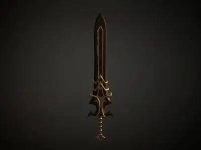 Medieval Evil Fantasy Sword Low-poly 3D model