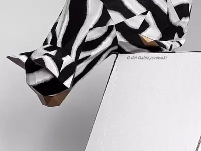 Cat Perched PaperCraft Free low-poly 3D model