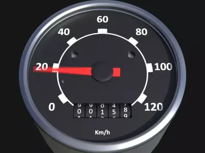 speedometer Low-poly 3D model