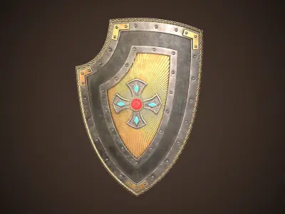 Knight Shield 02 Low-poly 3D model