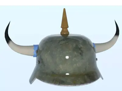 soldier helmet horn spike Low-poly 3D model