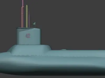 Submarine KRI Nanggala 402 Low-poly 3D model