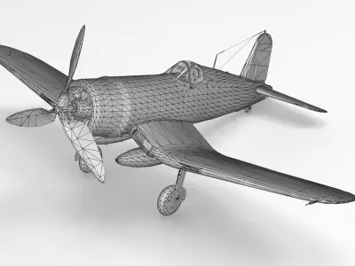 Lowpoly f4u4 Aircraft Low-poly 3D model