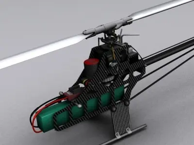 Low-poly Helicopter RC model Low-poly 3D model