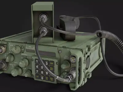 Military Radio with Audio Logger and Handheld Speaker Low-poly 3D model