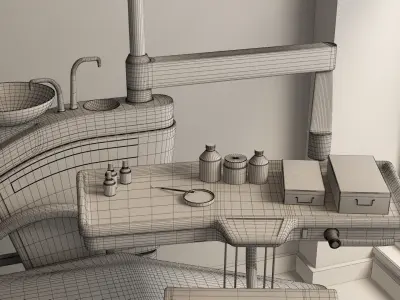 Dental Opearting Room and Lobby 3D model