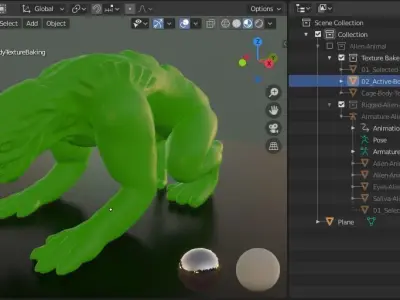 Alien Animal Re-Texture-Baked in Blender-2-81a Free low-poly 3D model