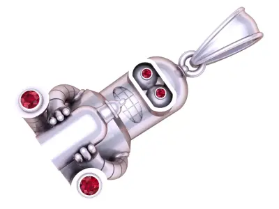  golden robot pendant 3D print model